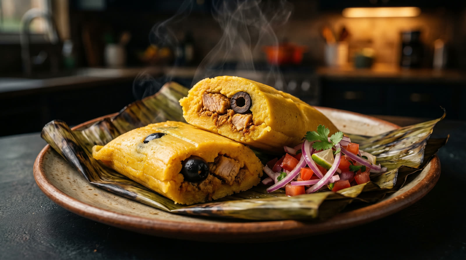 Tamales cuits en feuille de bananier