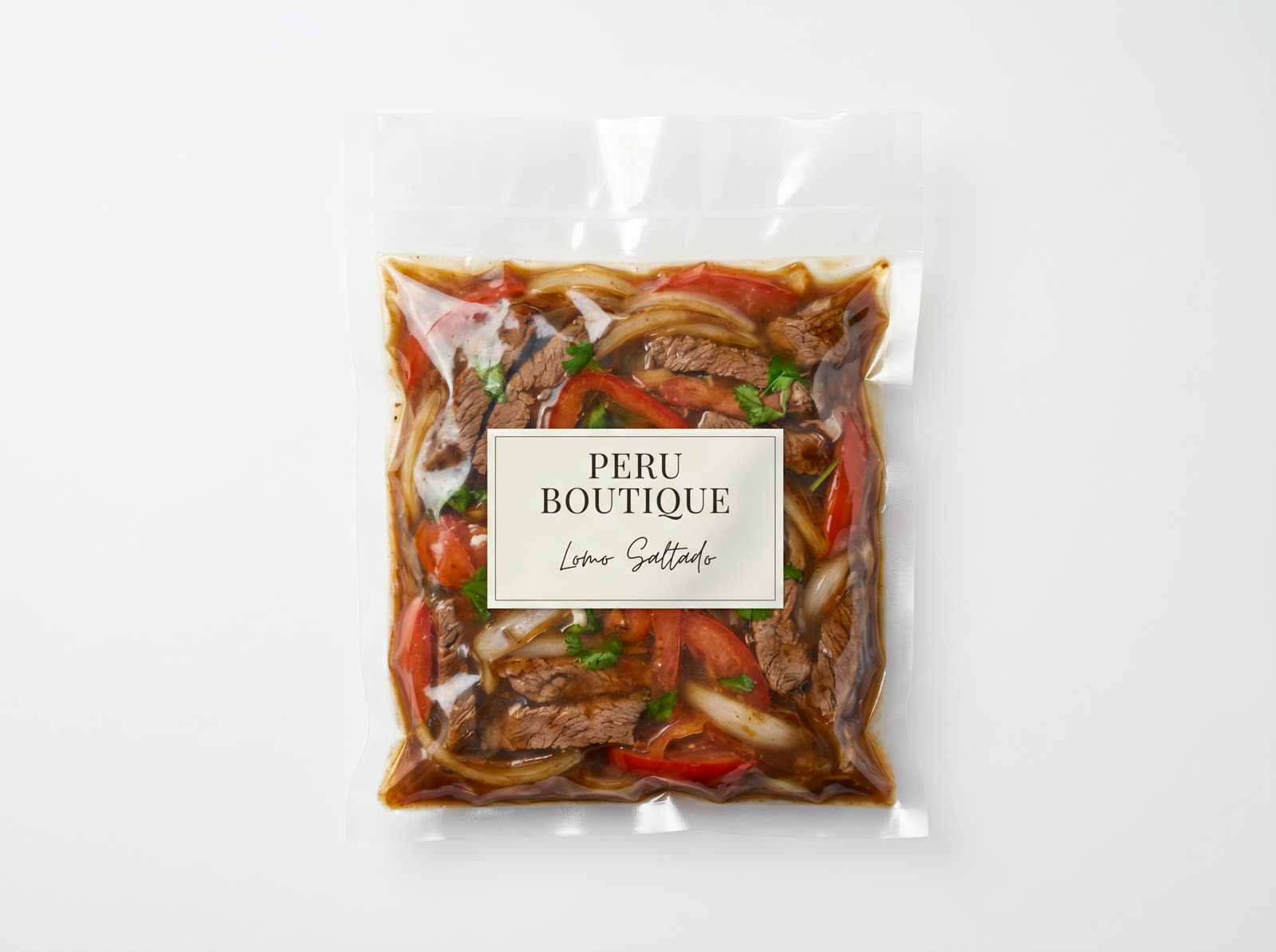 Sachet sous vide de Lomo saltado Maison Pérou